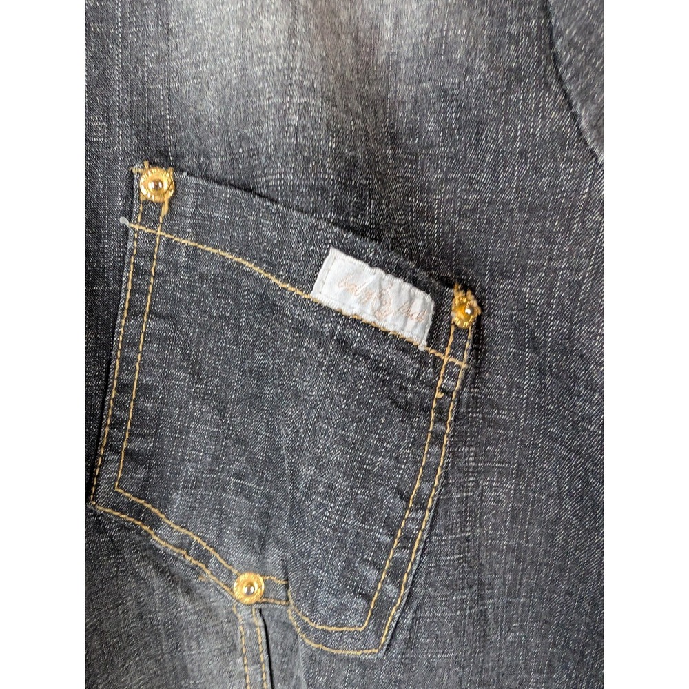 Vibtage Baby Phat Denim Jacket Button Front logo Cuffs Size 2X - Picture 8 of 12